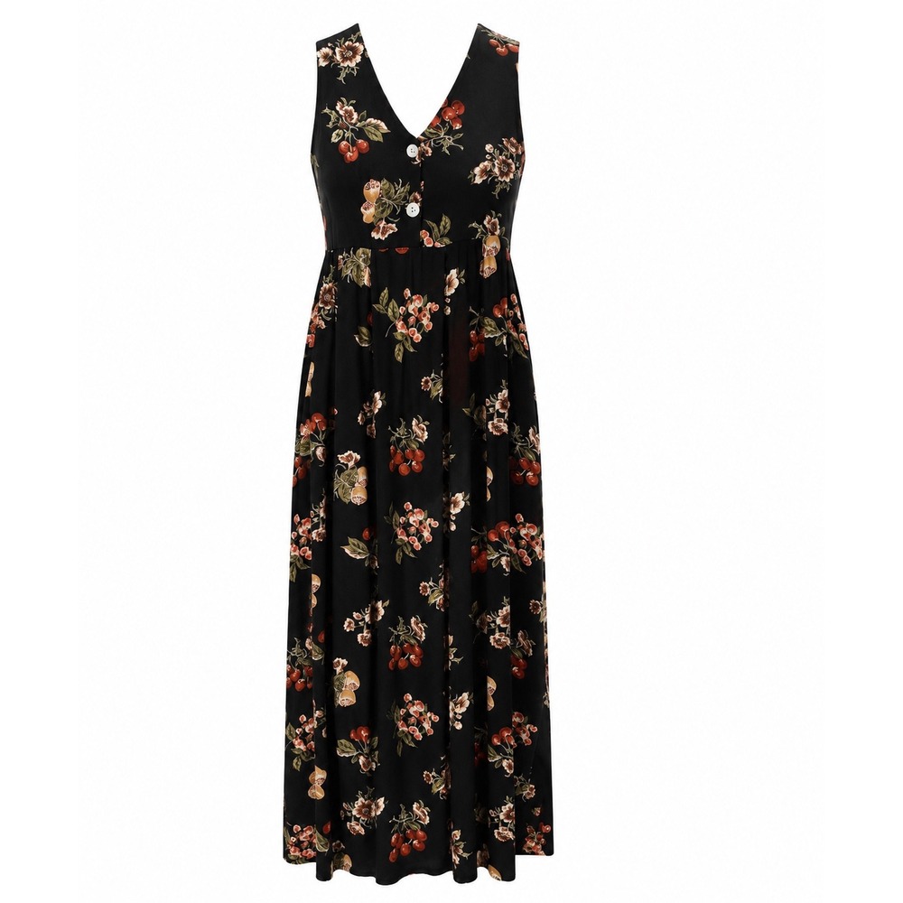 VTG‎ Jamie Brooke Dress Women Size M Fruit Floral Flowy Cottagecore Whimsigoth